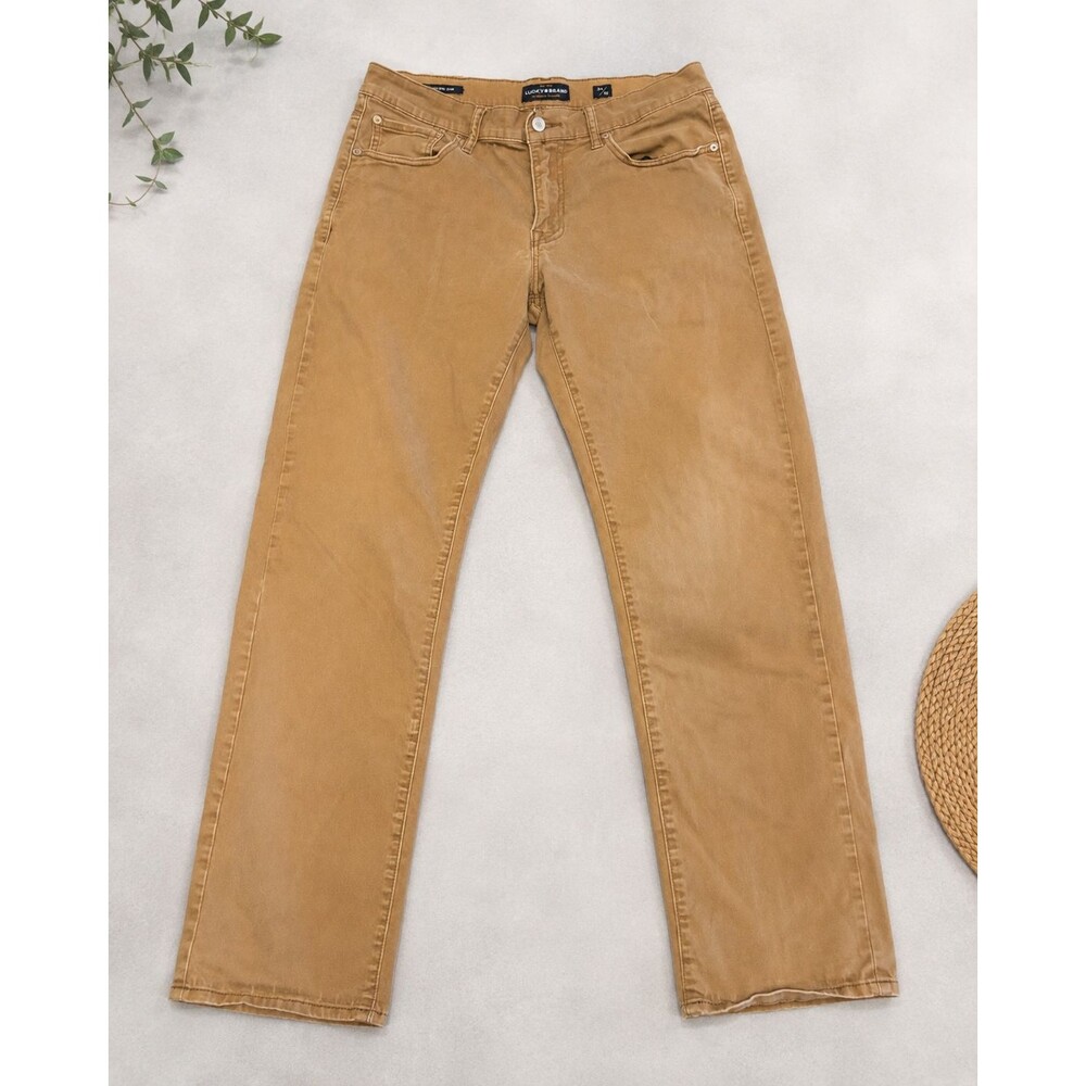 Lucky Brand 410 Athletic Slim Men's Pants 34x32 Brown Tan 5 Pocket